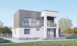 150-017-П Проект двухэтажного дома, недорогой коттедж из арболита, Чебаркуль
