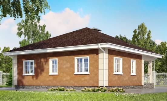 100-001-Л Проект одноэтажного дома, недорогой домик из газобетона, Троицк