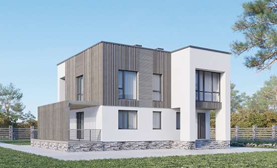 150-017-П Проект двухэтажного дома, бюджетный коттедж из блока, Трёхгорный