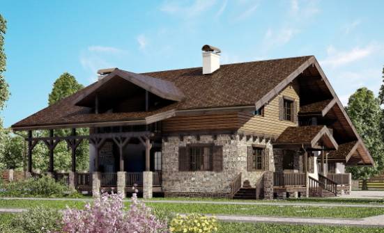 320-002-П Проект двухэтажного дома мансардой, красивый дом из кирпича, Аша