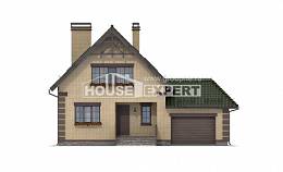 160-007-П Проект двухэтажного дома мансардный этаж и гаражом, простой загородный дом из арболита, Снежинск
