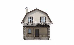 070-004-П Проект двухэтажного дома с мансардой, эконом домик из арболита, Чебаркуль