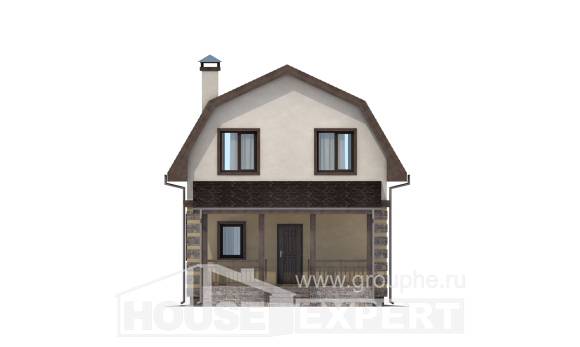 070-004-П Проект двухэтажного дома с мансардой, эконом домик из арболита, Чебаркуль