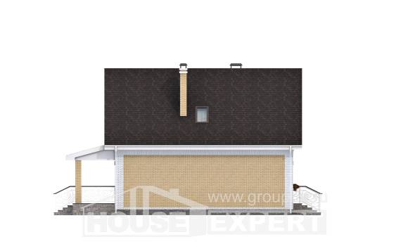 130-004-П Проект двухэтажного дома с мансардой, экономичный загородный дом из керамзитобетонных блоков, Карталы